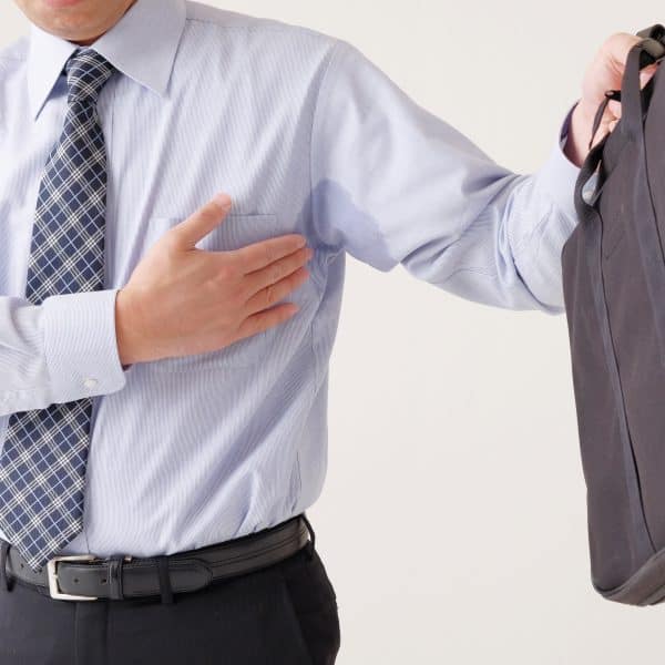 Man suffering from excessive sweating