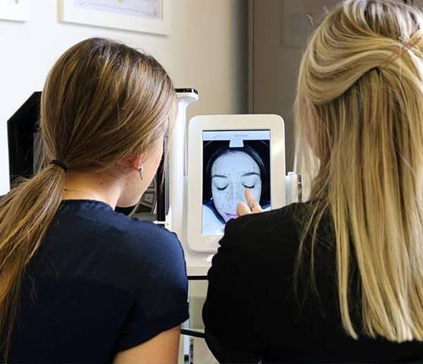 Skin analysis prior to perfect peel treatment