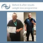 Man shows results from the national medical weight loss programme