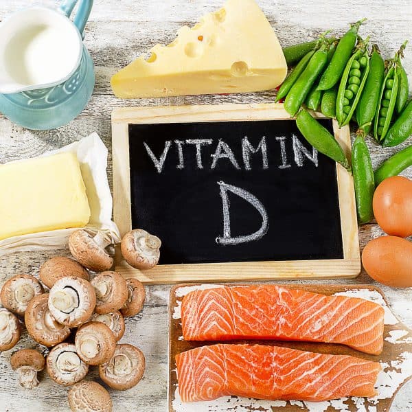 Foods containing Vitamin D such as salmon and cheese