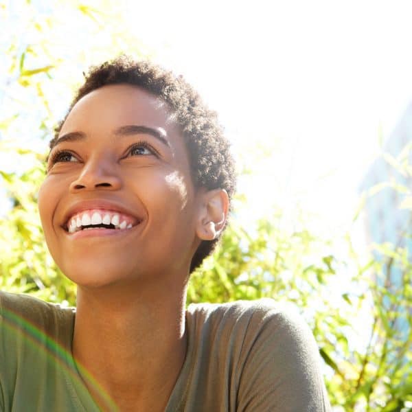 happy woman after vitamin D injections