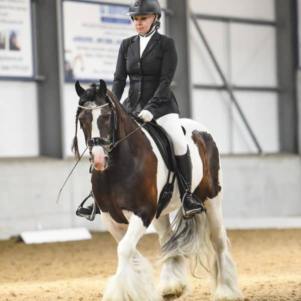 woman horserider at a dressage event