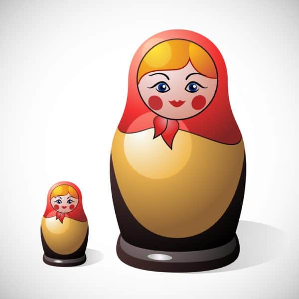 Russian doll showing russian lips