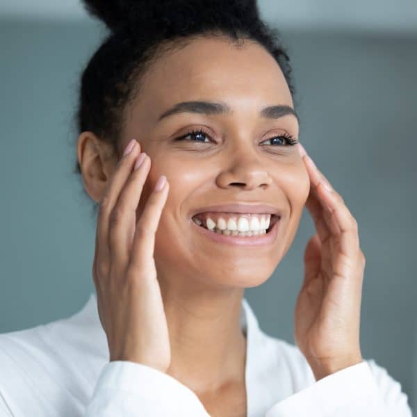 woman happy with her filler treatment