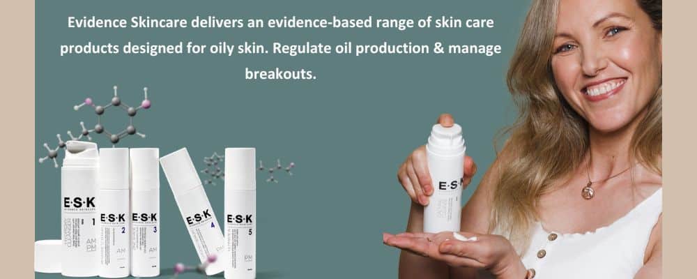 Banner with ESK Skincare Products for oily skin